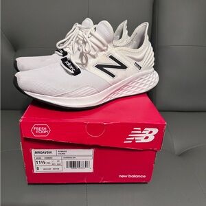 New Balance White Athletic Running Shoes with Black Accents